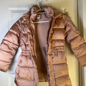 Gap Girls Kids Pink Puffer Jacket size Small Zip and Button up